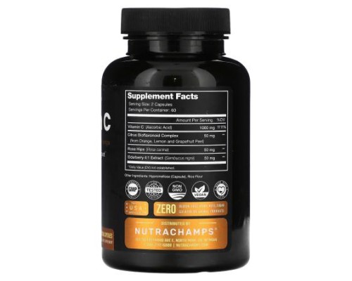 NutraChamps, Vitamin C, 120 Vegan Capsules