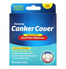 Dentemp, Canker Cover, Medicated Oral Pain Reliever, 6 Cool Mint Tablets