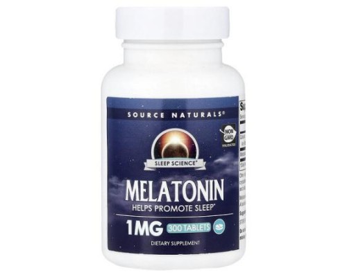 Source Naturals, Sleep Science®, Melatonin, 1 mg , 300 Tablets Source Naturals, Sleep Science®, Melatonin, 1 mg , 300 Tablets