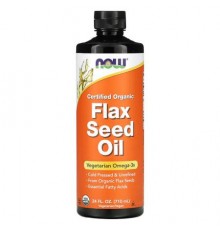 NOW Foods, Certified Organic Flax Seed Oil, 24 fl oz (710 ml)