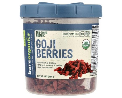 BareOrganics, Organic Goji Berries, 8 oz (227 g) BareOrganics, Organic Goji Berries, 8 oz (227 g)