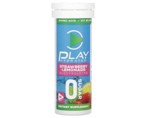Play Hydrated, Electrolytes, Strawberry Lemonade, 10 Tablets Play Hydrated, Electrolytes, Strawberry Lemonade, 10 Tablets