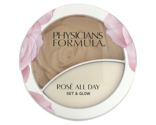 Physicians Formula, Rosé All Day, Set & Glow, Illuminating Powder & Dewy Balm, 1711501 Sunlit Glow, 1 Count