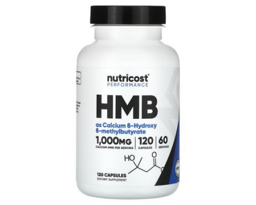 Nutricost, Performance, HMB, 120 Capsules (500 mg per Capsule)