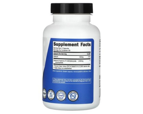 Nutricost, Performance, HMB, 120 Capsules (500 mg per Capsule)