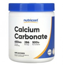Nutricost, Calcium Carbonate, Unflavored, 1.1 lb (500 g)