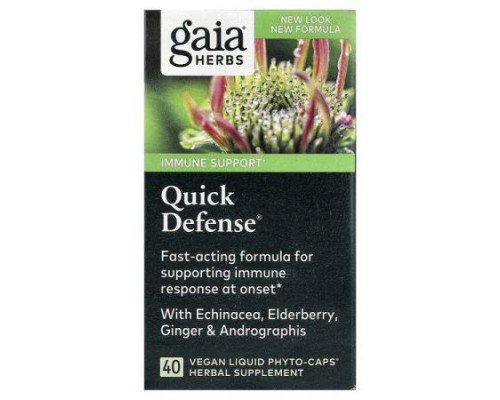 Gaia Herbs, Quick Defense®, Immune Support, 40 Vegan Liquid Phyto-Caps®