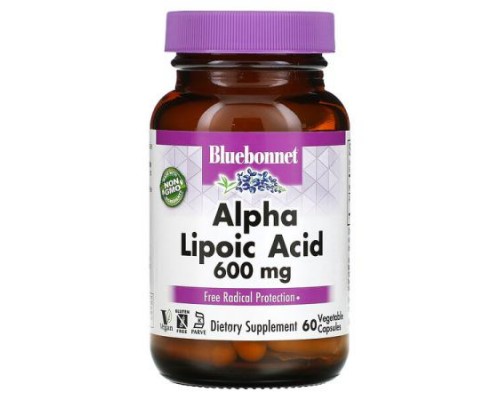 Bluebonnet Nutrition, Alpha Lipoic Acid, 600 mg, 60 Vegetable Capsules