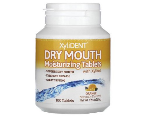 XyliDENT, Dry Mouth Moisturizing Tablets with Xylitol, Orange, 100 Tablets XyliDENT, Dry Mouth Moisturizing Tablets with Xylitol, Orange, 100 Tablets