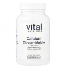 Vital Nutrients, Calcium, Citrate + Malate, 100 Vegan Capsules (150 mg per Capsule)
