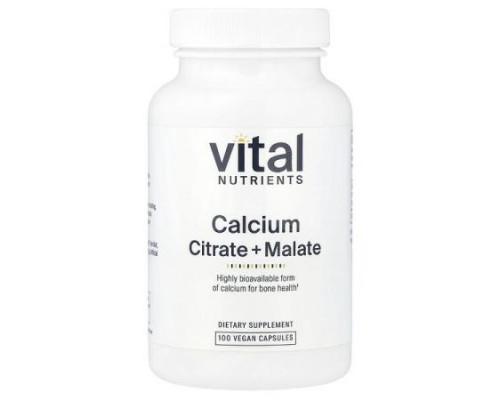 Vital Nutrients, Calcium, Citrate + Malate, 100 Vegan Capsules (150 mg per Capsule)