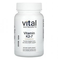 Vital Nutrients, Vitamin K2-7, 60 Vegan Capsules (180 mcg per Capsule)