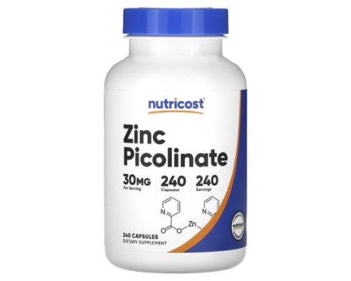 Nutricost, Zinc Picolinate, 30 mg, 240 Capsules