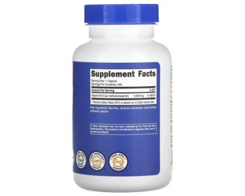 Nutricost, Vitamin B12, 1,000 mcg, 240 Capsules