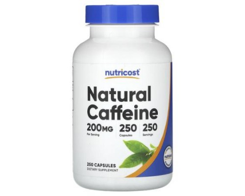 Nutricost, Natural Caffeine, 200 mg, 250 Capsules
