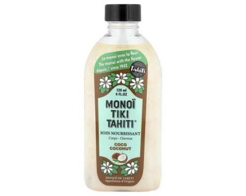 Monoi Tiare Tahiti, Monoi Tiki Tahiti®, Coconut Oil, Coco Coconut, 4 fl oz (120 ml) Monoi Tiare Tahiti, Monoi Tiki Tahiti®, Coconut Oil, Coco Coconut, 4 fl oz (120 ml)