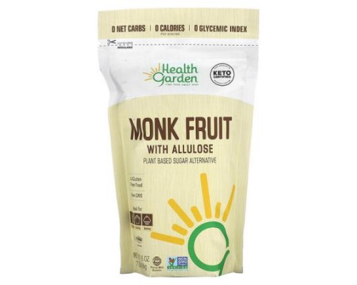 Health Garden, Monk Fruit with Allulose, 16 oz (454 g) Health Garden, Monk Fruit with Allulose, 16 oz (454 g)