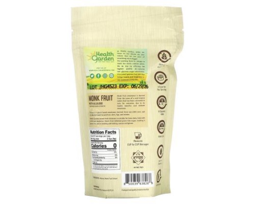 Health Garden, Monk Fruit with Allulose, 16 oz (454 g) Health Garden, Monk Fruit with Allulose, 16 oz (454 g)