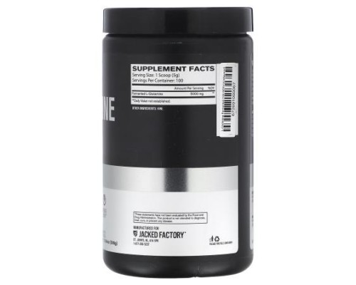 Jacked Factory, Essential Series, L-Glutamine, Fermented, Unflavored, 17.64 oz (500 g)