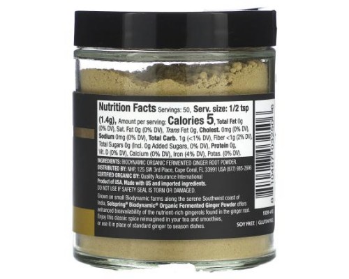 Dr. Mercola, Solspring®, Biodynamic®, Fermented Ginger Powder, 2.4 oz (70 g) Dr. Mercola, Solspring®, Biodynamic®, Fermented Ginger Powder, 2.4 oz (70 g)