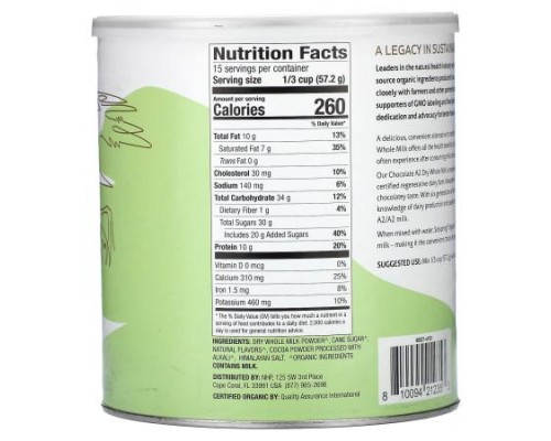 Dr. Mercola, Solspring®, Organic A2 Dry Whole Milk, Chocolate, 30.1 oz (858 g) Dr. Mercola, Solspring®, Organic A2 Dry Whole Milk, Chocolate, 30.1 oz (858 g)