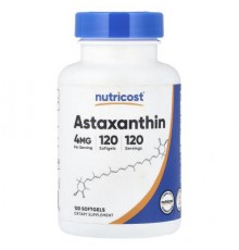 Nutricost, Astaxanthin, 4 mg, 120 Softgels