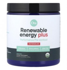Ora, Renewable Energy Plus, Performance Pre-Workout, Watermelon, 7.1 oz (200 g)