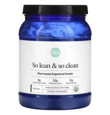 Ora, So Lean & So Clean, Plant-Based Superfood Protein, Chocolate, 22.9 oz (650 g)