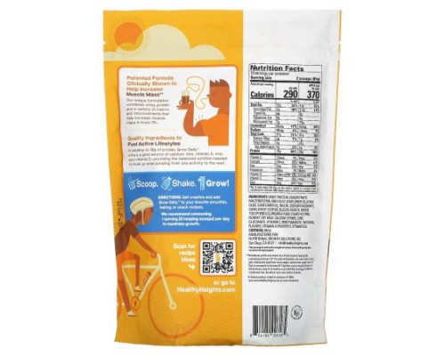 Healthy Heights, Grow Daily, Whey Protein & Nutrition Mix, For Boys 10+, Plain, 22.9 oz (650 g) Healthy Heights, Grow Daily, Whey Protein & Nutrition Mix, For Boys 10+, Plain, 22.9 oz (650 g)