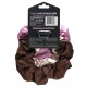 Giovanni, Satin Hair Scrunchies, Extra Large, Pink, Beige, Dark Brown, 3 Scrunchies