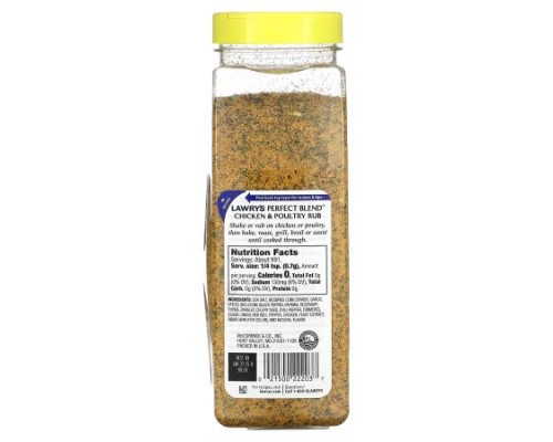 Lawry's, Perfect Blend, Chicken & Poultry Rub, 1 lb 8.5 oz (694 g) Lawry's, Perfect Blend, Chicken & Poultry Rub, 1 lb 8.5 oz (694 g)