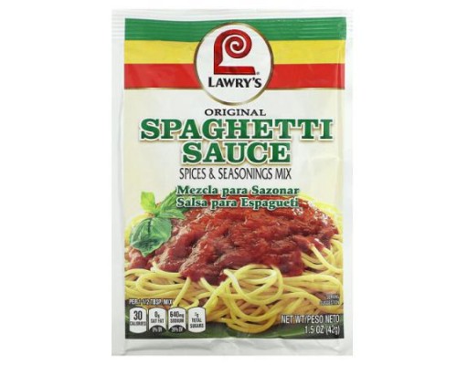 Lawry's, Spices & Seasonings Mix, Original Spaghetti Sauce , 1.5 oz (42 g) Lawry's, Spices & Seasonings Mix, Original Spaghetti Sauce , 1.5 oz (42 g)
