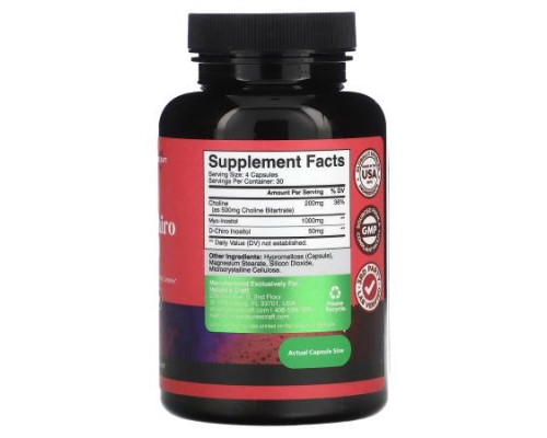 Nature's Craft, Myo & D-Chiro Inositol with Choline, 120 Capsules