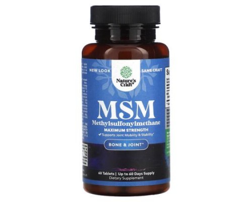 Nature's Craft, MSM, Maximum Strength, 1,000 mg, 60 Tablets