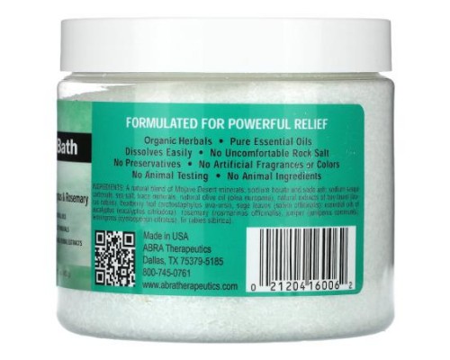 Abra Therapeutics, Muscle Therapy Bath, Eucalyptus & Rosemary, 17 oz (482 g) Abra Therapeutics, Muscle Therapy Bath, Eucalyptus & Rosemary, 17 oz (482 g)