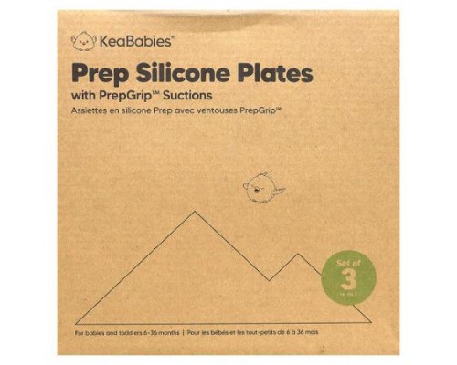 KeaBabies, Prep Silicone Plates with PrepGrip Suctions, 6-36 Months, Valiant , 3 Pack KeaBabies, Prep Silicone Plates with PrepGrip Suctions, 6-36 Months, Valiant , 3 Pack