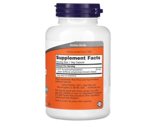 NOW Foods, 5-HTP, 50 mg, 180 Veg Capsules NOW Foods, 5-HTP, 50 mg, 180 Veg Capsules