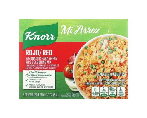 Knorr, Mi Arroz, Rice Seasoning Mix, Red, 4 Packets, 2.39 oz (68 g)