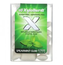 Xyloburst, Xylitol Gum, Spearmint, 25 Pieces