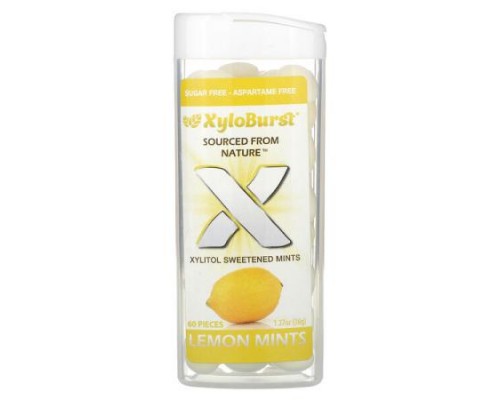 Xyloburst, Xylitol Sweetened Mints, Lemon, 60 Pieces