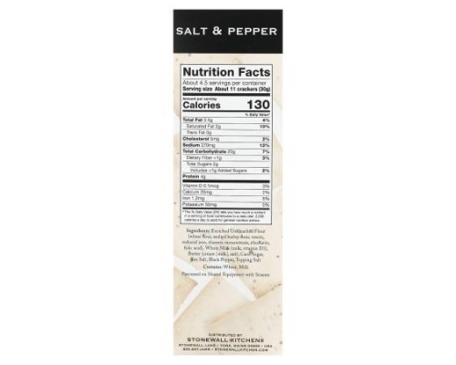 Stonewall Kitchen, Down East Crackers, Salt & Pepper , 5 oz (142 g) Stonewall Kitchen, Down East Crackers, Salt & Pepper , 5 oz (142 g)