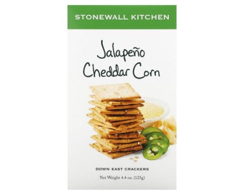 Stonewall Kitchen, Down East Crackers, Jalapeño Cheddar Corn, 4.4 oz (125 g) Stonewall Kitchen, Down East Crackers, Jalapeño Cheddar Corn, 4.4 oz (125 g)