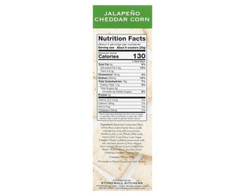 Stonewall Kitchen, Down East Crackers, Jalapeño Cheddar Corn, 4.4 oz (125 g) Stonewall Kitchen, Down East Crackers, Jalapeño Cheddar Corn, 4.4 oz (125 g)