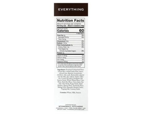 Stonewall Kitchen, Deli Crackers, Everything, 4.7 oz (133 g) Stonewall Kitchen, Deli Crackers, Everything, 4.7 oz (133 g)