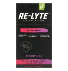 Redmond Trading Company, Re-Lyte Electrolyte Mix, Mixed Berry, 15 Stick Packs, 0.23 oz (6.5 g) Each