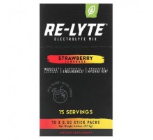 Redmond Trading Company, Re-Lyte, Electrolyte Mix, Strawberry Lemonade, 15 Stick Packs, 0.23 oz (6.5 g) Each