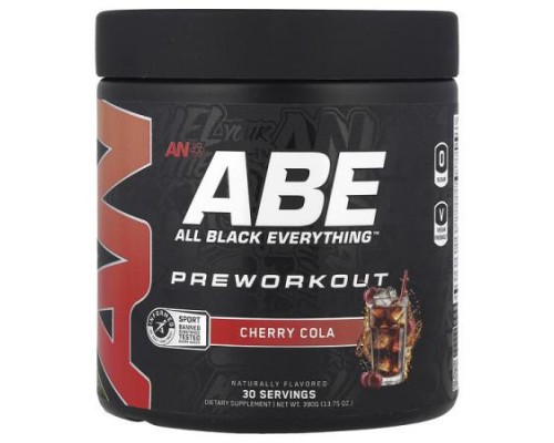 ABE, Preworkout, Cherry Cola, 13.75 oz (390 g) ABE, Preworkout, Cherry Cola, 13.75 oz (390 g)