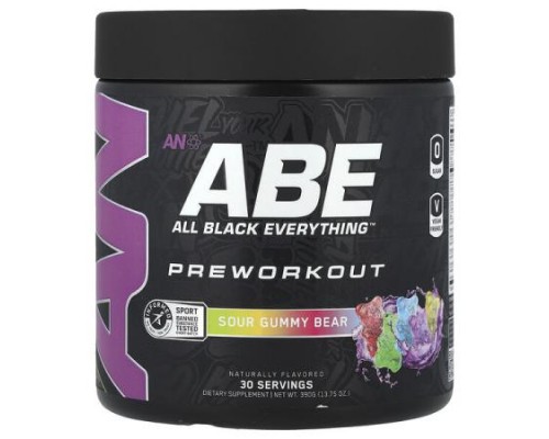 ABE, Preworkout, Sour Gummy Bear, 13.75 oz (390 g) ABE, Preworkout, Sour Gummy Bear, 13.75 oz (390 g)