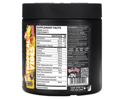 ABE, Ultimate Pre-Workout, Tropical Vibes, 13.75 oz (390 g) ABE, Ultimate Pre-Workout, Tropical Vibes, 13.75 oz (390 g)