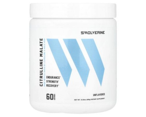Swolverine, Citrulline Malate, Unflavored, 10.58 oz (300 g) Swolverine, Citrulline Malate, Unflavored, 10.58 oz (300 g)